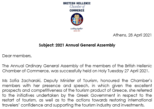 2021 BHCC Annual General Assembly 